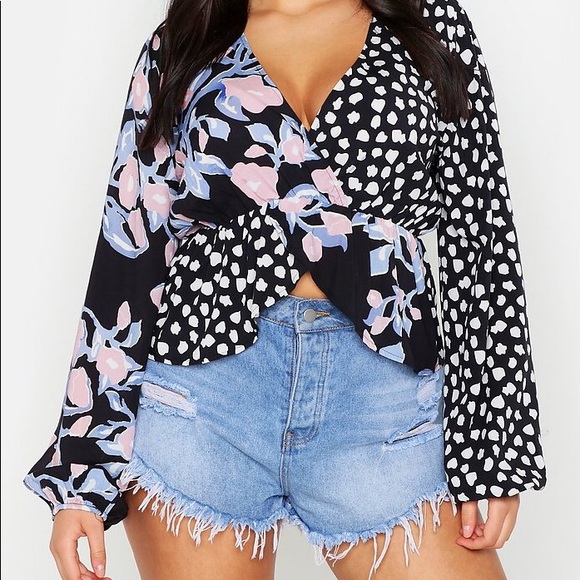 Boohoo Tops - boohoo mixed floral twist viscose top